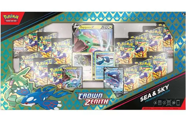 Crown Zenith Sea & Sky Exclusive Premium Collection [14 Booster Packs, 4 Foil Cards, Oversize Card & More!]