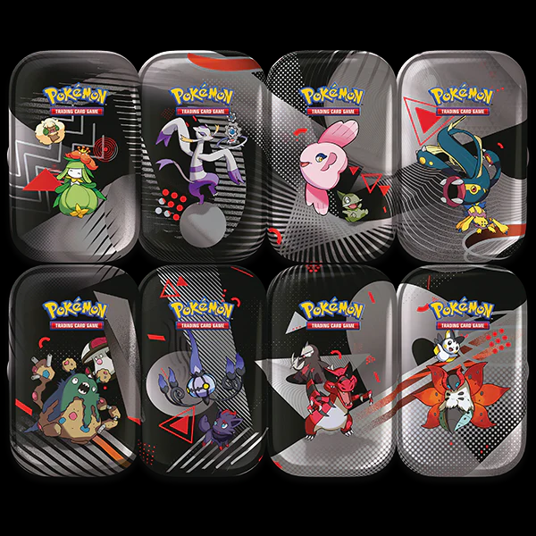 New models for 2025 - Scarlet & Violet - Black Bolt & White Flare - Unova Mini Tin - Set of 8