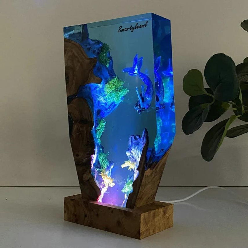 Mermaid Resin Lamp | Mermaid Resin Night Light | Mermaid Gifts | Mermaid Resin Figurines | Girls decor mermaid | Gifts for Valentine's Day（ Best Gift 🎁 ）