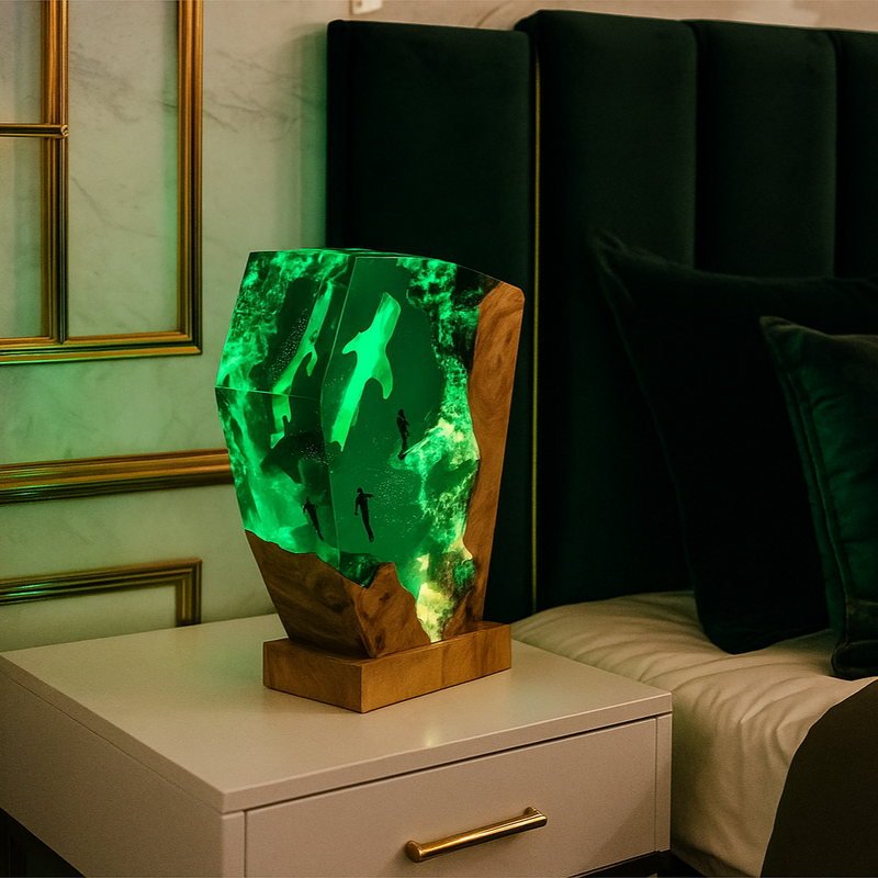 Ocean Whale Shark Resin Night Light, Handmade Wooden Crafts（ Best Gift 🎁 ）