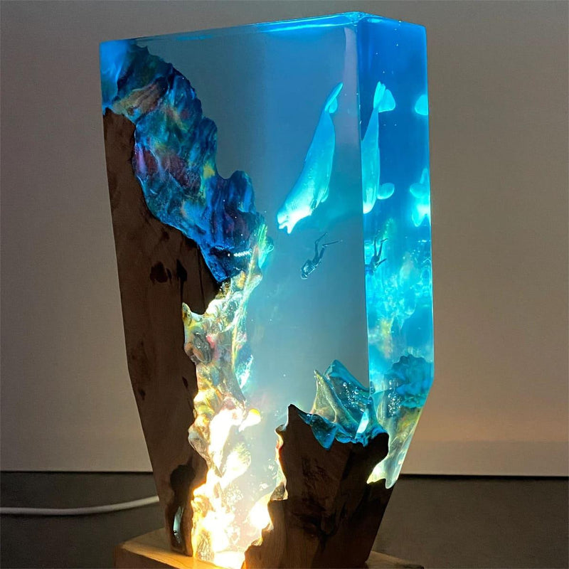Dolphin and Diver Resin Night Light（ Best Gift 🎁 ）